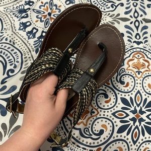 Black & Gold Sandals